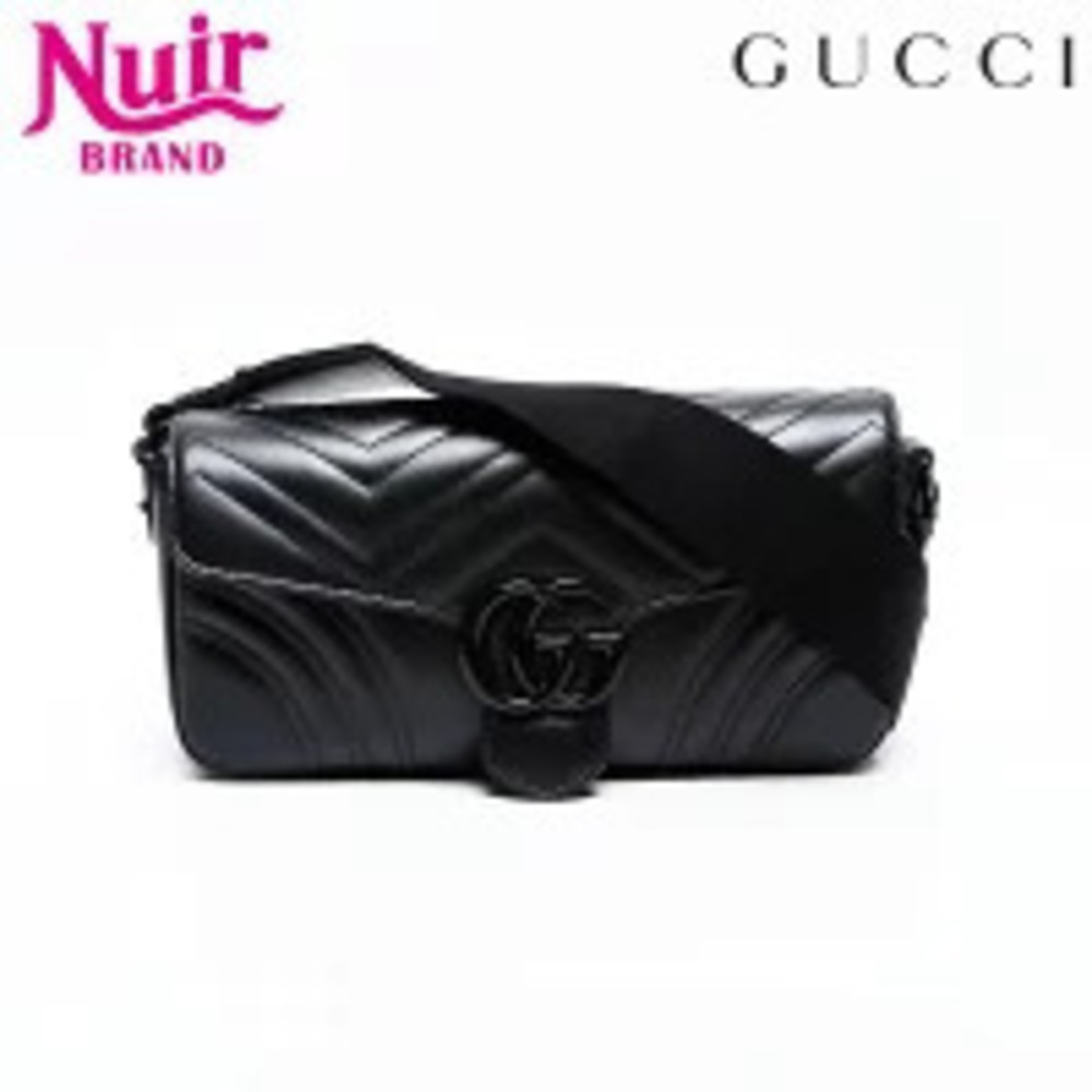 Gucci GG Marmont Matelasse Chain Shoulder Bag Black